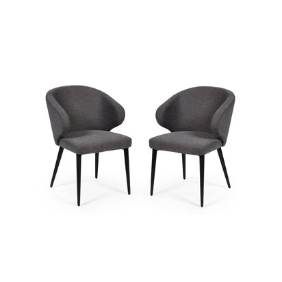 Set of 2 Marcus Mid Grey Fabric Dining Chairs