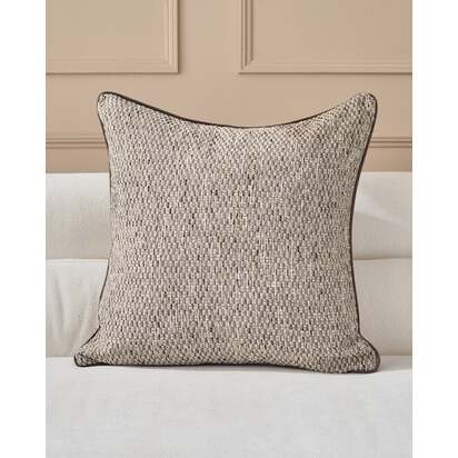 Fabian Natural Large Square Cushion | 56x56cm | Basket Weave Texture | Natural Feather Filler Inner | Danetti
