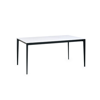 Miami Rectangular Stone Top Dining Table - White Marble