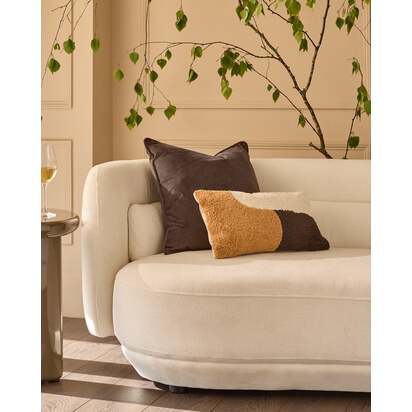 Luca Chocolate Large Square Velvet Cushion | Feather Filled Inner | Piped edge | 50x50cm | Danetti
