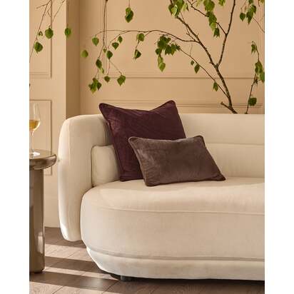 Luca Chocolate Rectangle Velvet Cushion | Feather Filled Inner | Piped edge | 30x45cm | Danetti
