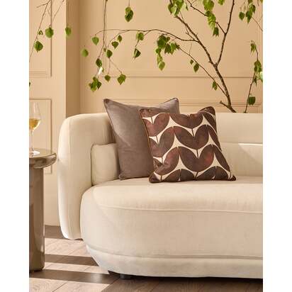 Luca Mink Large Square Velvet Cushion | Feather Filled Inner | Piped edge | 50x50cm | Danetti