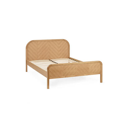 Milo Oak Effect Chevron 150cm King Bed