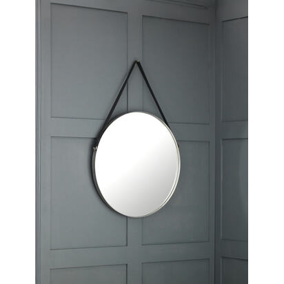 Opera Round Pewter Mirror