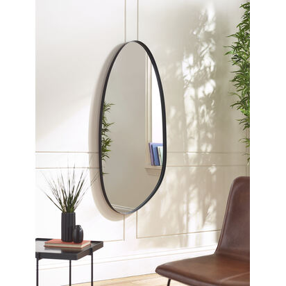 Rushmore Black Metal 95cm Organic Shaped Wall Mirror