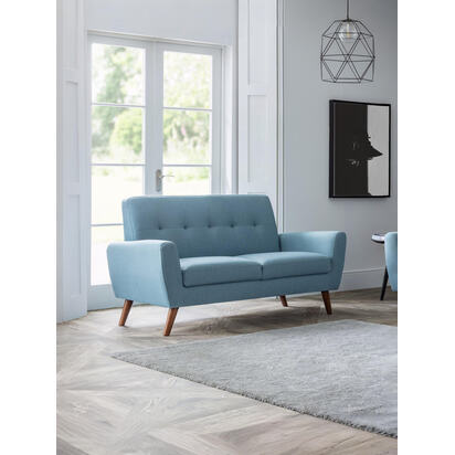 Monza 2 Seater Compact Retro Sofa - Blue