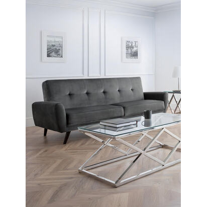 Monza 3 Seater In Dark Grey Velvet