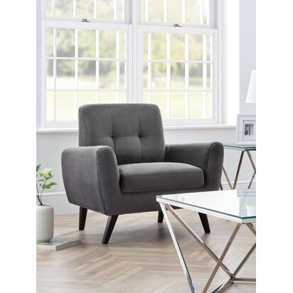 Monza Chair In Dark Grey Velvet