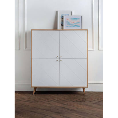 Moritz 4 Door Cabinet - Oak & White