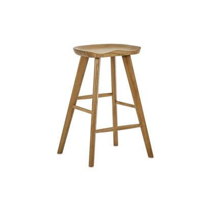 Mulu Natural Solid Oak Bar Stool