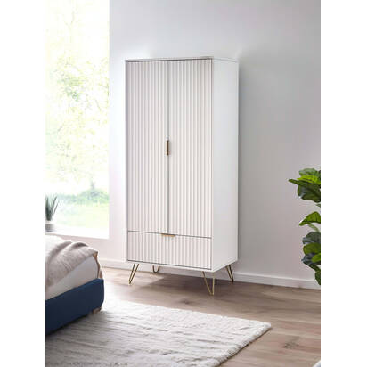 Murano 2 Door 1 Drawer Wardrobe - Matt White