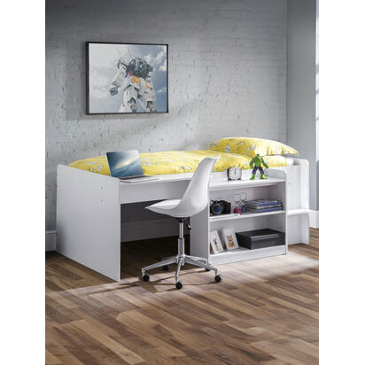 Neptune 90cm Single White Midsleeper Cabin Bed with Desk