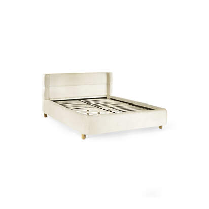 Oberon Cream BouclÃ© Upholstered 150 cm King Bed