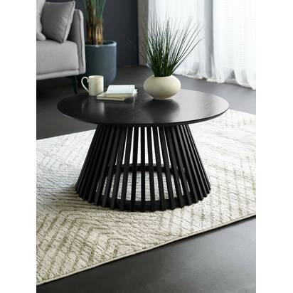 Ollie Black 80cm Round Coffee Table