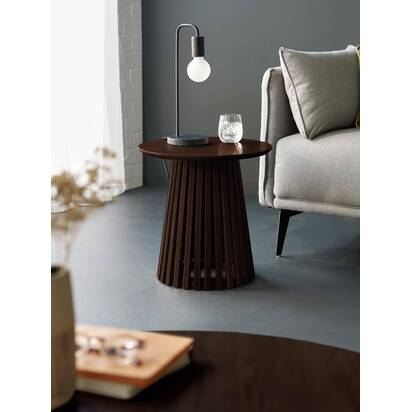 Ollie Dark Oak 45cm Round Lamp Table