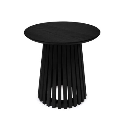 Ollie Black 45cm Round Lamp Table