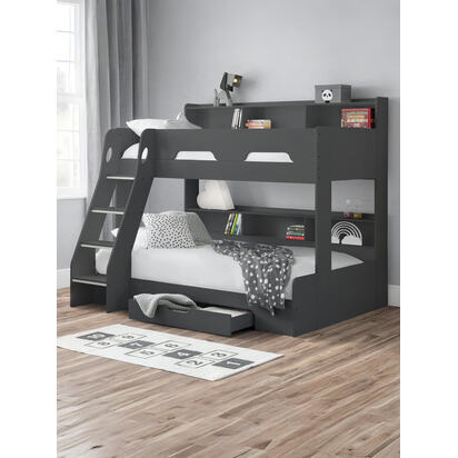 Orion 90cm Single Anthracite Black Triple Sleeper Bunk Bed