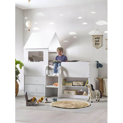 Orpheus 90cm Single White Treehouse Midsleeper Cabin Bed