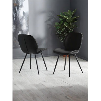 Set of 2 Otto Black Faux Leather Dining Chairs