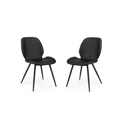 Set of 2 Otto Black Faux Leather Dining Chairs