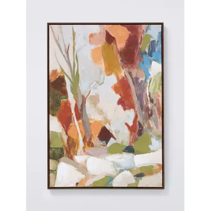John Lewis 'Woodland Reverie' Abstract Framed Canvas Print, Multi Multi | 100x70x3.5cm
