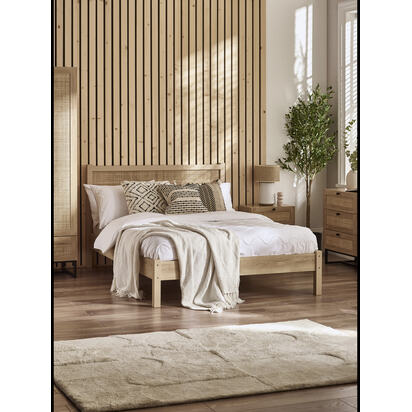 Padstow 150cm King Oak Rattan Effect Bed
