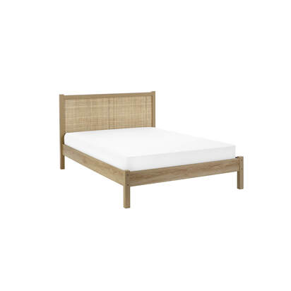 Padstow 150cm King Oak Rattan Effect Bed