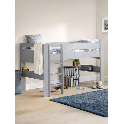 Pluto 90cm Single Grey Convertible Low to Midsleeper Bed