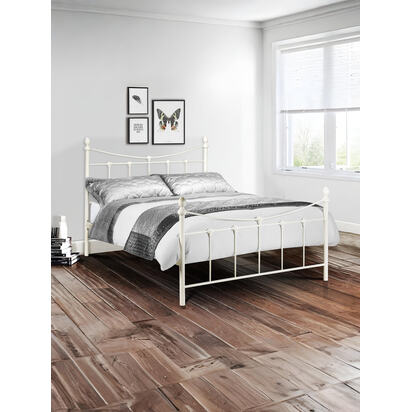 Rebecca 135cm Double White Metal Bed