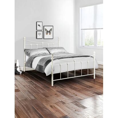 Rebecca 90cm Single White Metal Bed