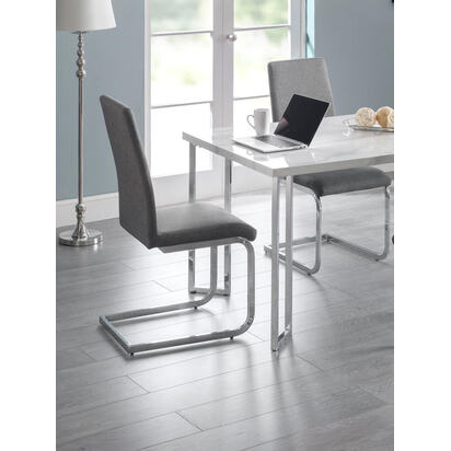 Set Of 2 Roma Cantilever Dining Chairs Slate Grey
