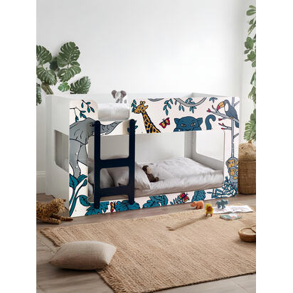 Safari 90cm Single Animal Print Bunk Bed