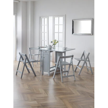 Savoy Light Grey 4 Seater Extending Dining Set