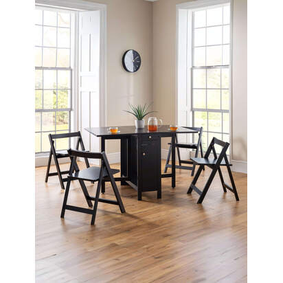 Savoy Black 4 Seater Extending Dining Set