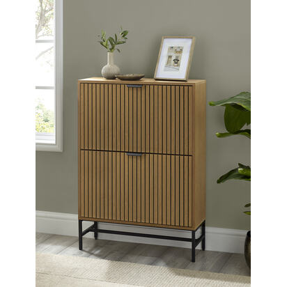 Sia Oak Effect 2 Door Shoe Storage Cabinet