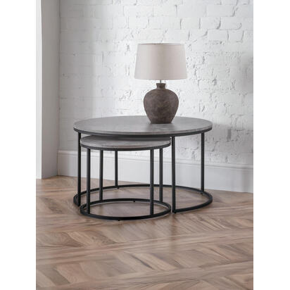 Staten Concrete Round Nesting Coffee Table