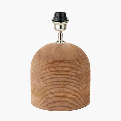Nelu Natural Engraved Wood Dome Table Lamp Base