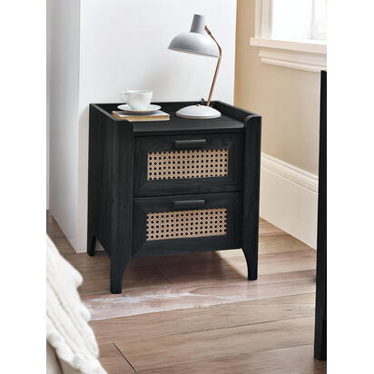 Sydney 2 Drawer Bedside - Black Ash
