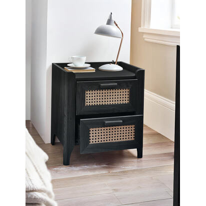 Sydney 2 Drawer Bedside - Black Ash