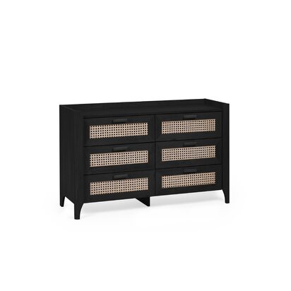 Sydney 6 Drawer Wide Chest - Black Ash