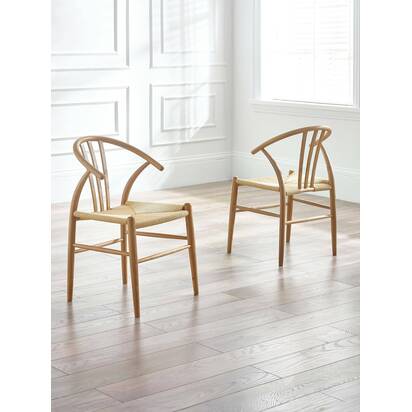 Set of 2 Symi Natural Oak Dining Chairs