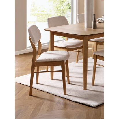 Theia Set of 2 White Boucle Upholstered Dining Chairs