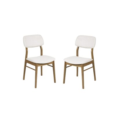 Theia Set of 2 White Boucle Upholstered Dining Chairs