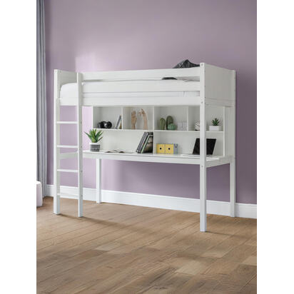Titan 90cm Single White Highsleeper Loft bed with Desk