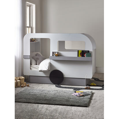 Tourer 90cm Single White and Grey Caravan Bed