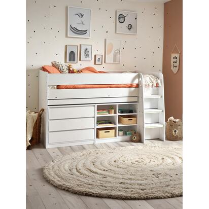 Vespa 90cm Single White Midsleeper Cabin Bed with Desk