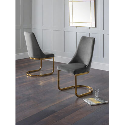Set Of 2 Vittoria Cantilever Dining Chairs - Grey