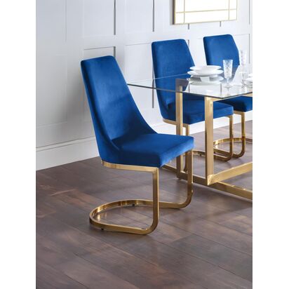 Set Of 2 Vittoria Cantilever Dining Chairs - Blue