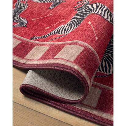 Zebras Red Rug by Scalamandré - 200 x 290 cm - All-In-One Rug