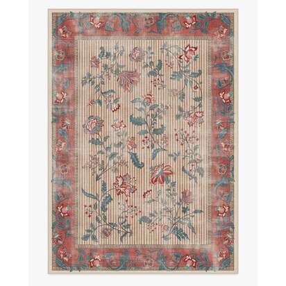 Lilou Currant & Teal Green Rug - 305 x 425 cm - All-In-One Rug